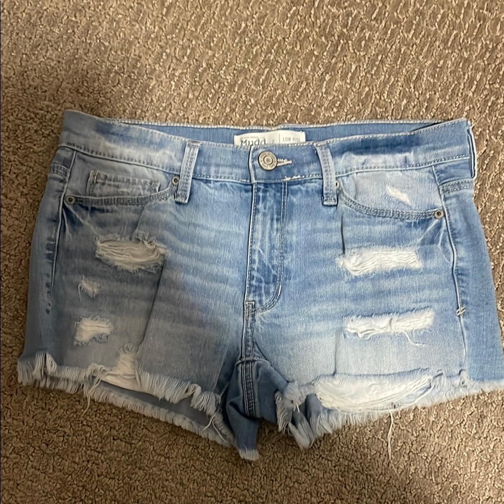 Mudd Light Blue Distressed Denim Shorts